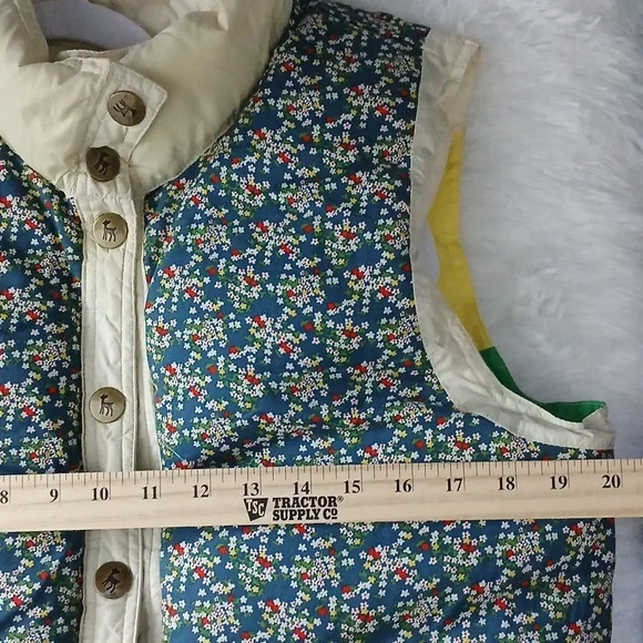 *RARE* 90s Y2K Vintage Old Navy Striped Chevron/Floral Reversible Puffer Vest - Picture 6 of 16